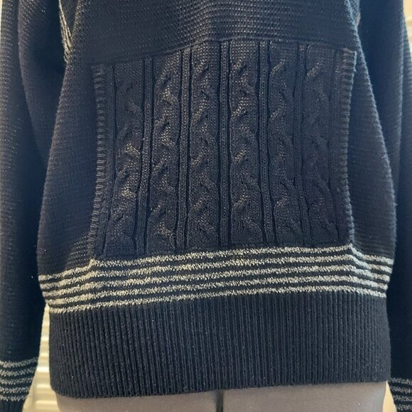 Fia Italia Crisp Black & Gray Knit Long Sleeved Top Size S - Picture 8 of 9